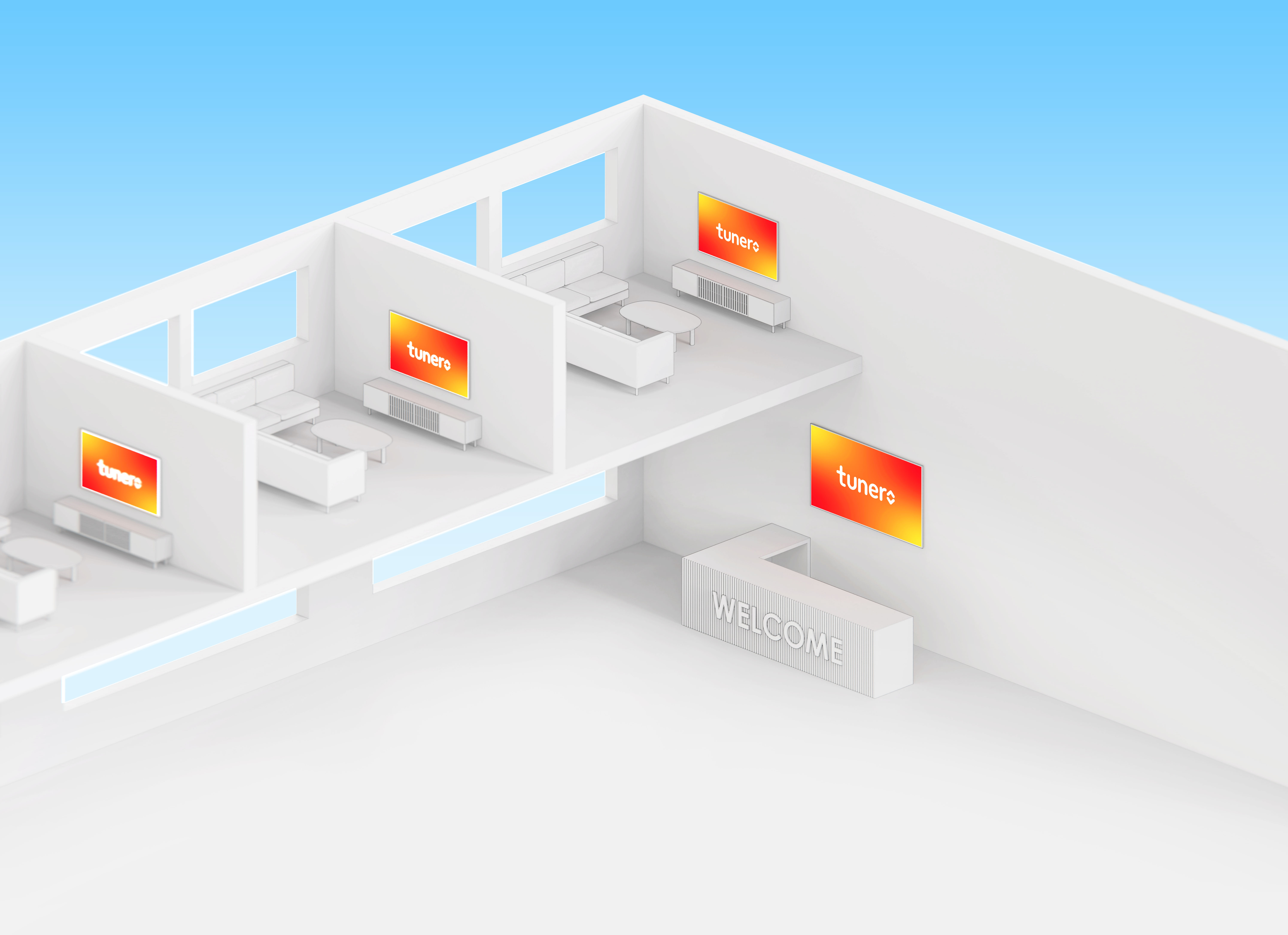 Apartment complex isometric view